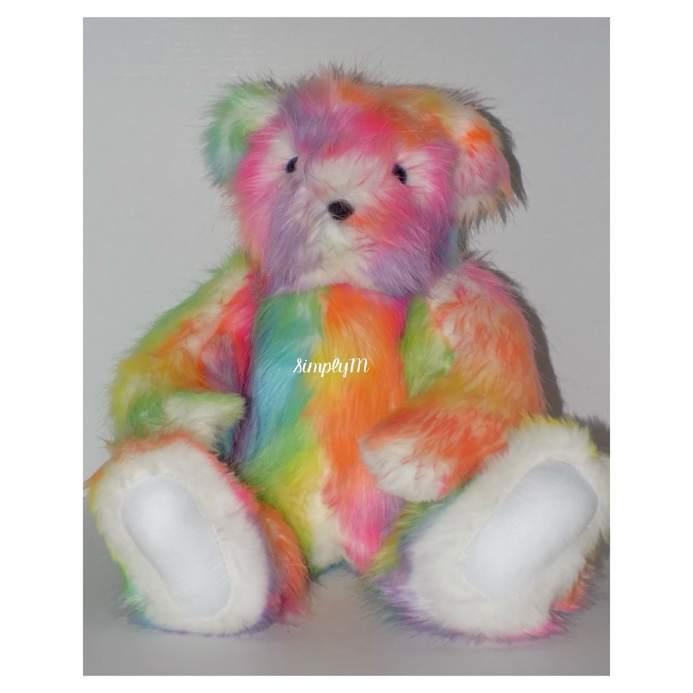 Large 20 inch Rainbow Tie-Dye Vermont Teddy Bear - Picture 3 of 10